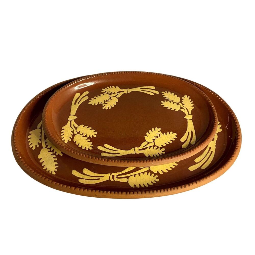#8180 2 Clay Platters K & K INTERIORS for decorative purposes